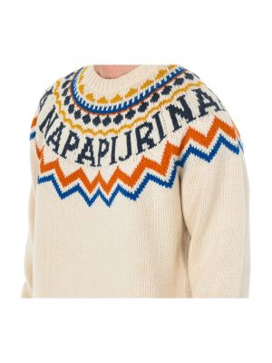 Jersey de tela jersey de cuello redondo Napapijri beige