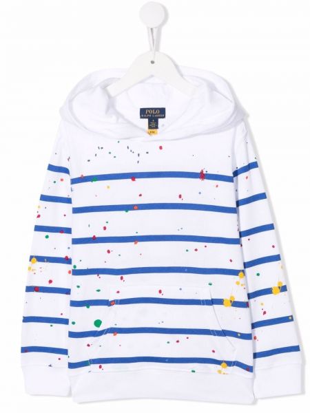 Hoodie för tjejer Ralph Lauren Kids vit