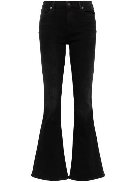 High waist stretch-jeans ausgestellt 7 For All Mankind schwarz