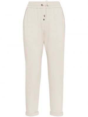 Pantalon avec perles Brunello Cucinelli beige
