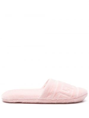 Sandali con stampa Versace rosa