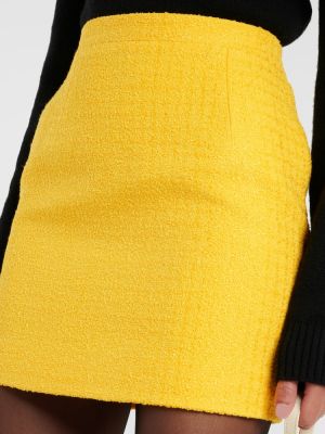 Kostkované mini sukně Alessandra Rich žluté
