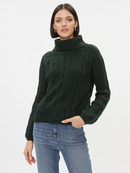 Длинный свитер с высоким воротником Jdy зеленый