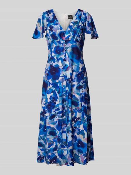 Sukienka midi z dekoltem w serek Adrianna Papell niebieska