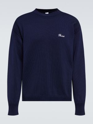 Sweter bawełniany Berluti niebieski