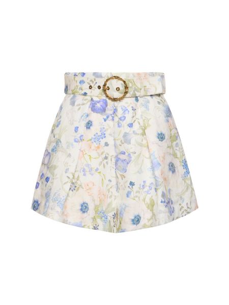 Pantalones cortos de lino de flores Zimmermann