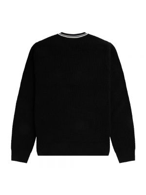 Sweter z dekoltem w serek Fred Perry czarny
