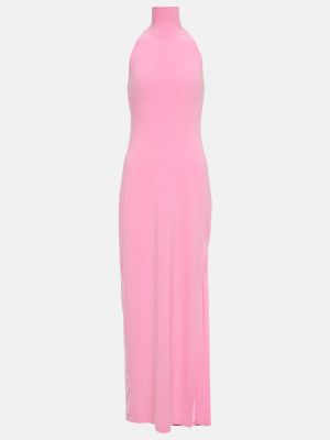 Μάξι φόρεμα από ζέρσεϋ Norma Kamali ροζ