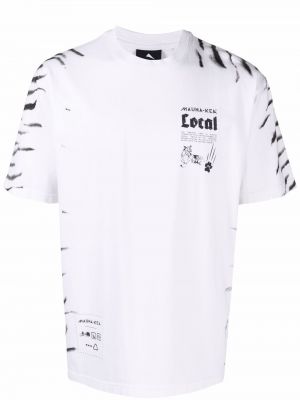 Памучна тениска с принт с тигров принт Mauna Kea бяло