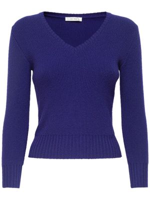 Pull en cachemire en tricot The Row violet