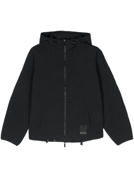 Jacquard jakna s kapuljačom Armani Exchange crna