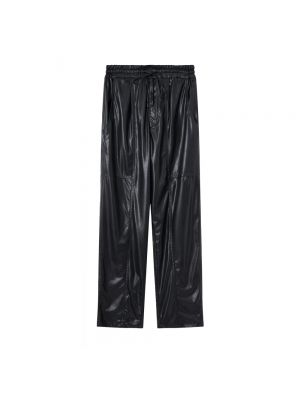 Proste spodnie skórzane z kieszeniami Isabel Marant Etoile czarne