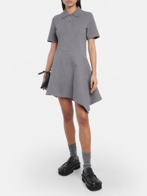 Asymetrické pletené šaty Jw Anderson šedé