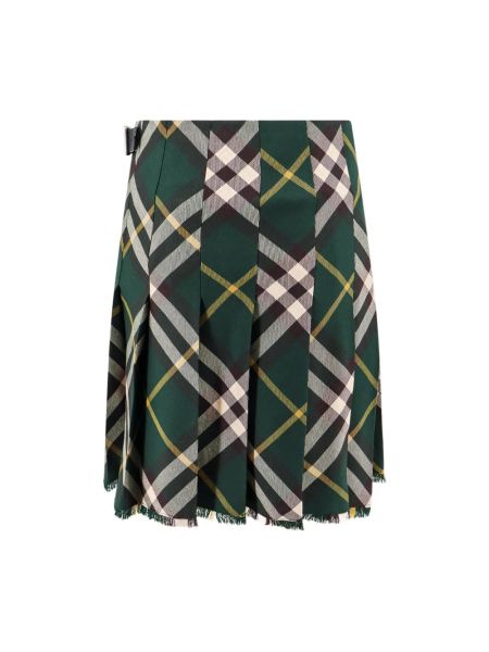 Mini falda con botones de lana Burberry verde