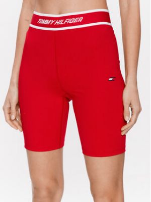 Shorts de sport ajustées skinny Tommy Hilfiger rouge