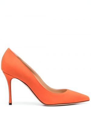 Велурени полуотворени обувки Sergio Rossi оранжево