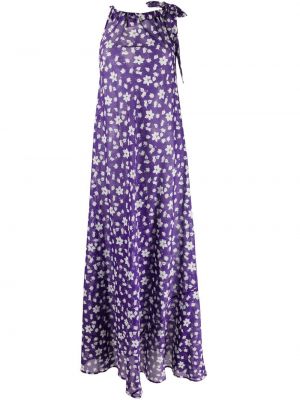 Платье макси в цветочный принт Merci, фиолетовое