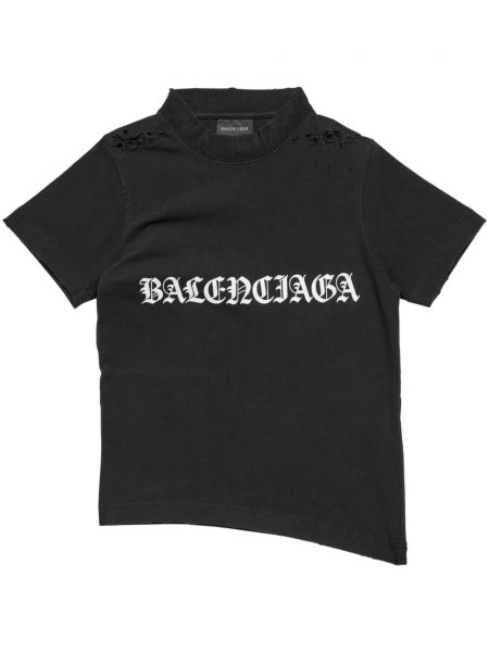 Raštuotas marškinėliai su nubrozdinimais Balenciaga