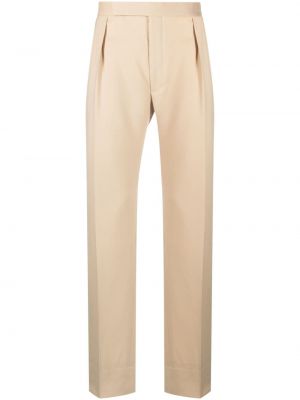 Proste spodnie plisowane Ralph Lauren Collection beżowe