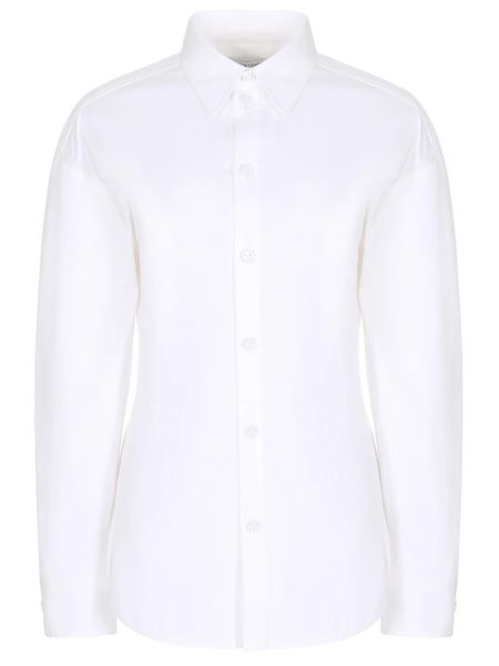 Хлопковая рубашка Bottega Veneta белая