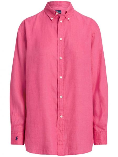 Medvilninis siuvinėtas polo marškinėliai su užtrauktuku Polo Ralph Lauren
