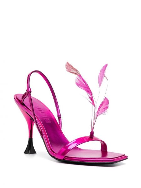 Sandály z peří s otevřenou patou 3juin růžové