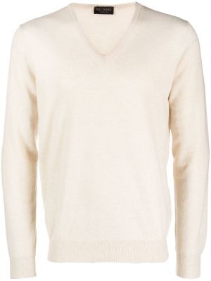 Кашмирен пуловер от мерино вълна с v-образно деколте Dell'oglio бежово