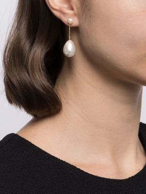 Boucles d'oreilles avec perles à boucle Eshvi blanc