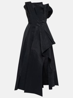 Plisované dlouhé šaty Alexander Mcqueen černé