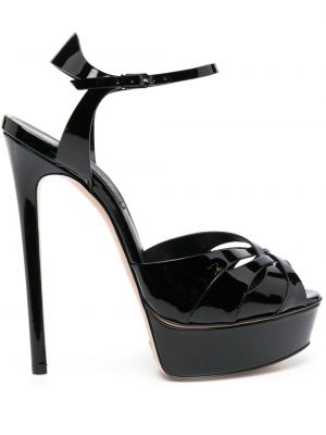 Escarpins en cuir vernis Casadei noir