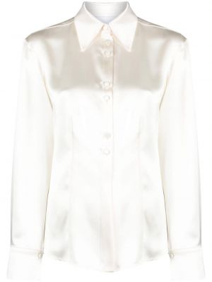 Сатенена риза Erika Cavallini бяло