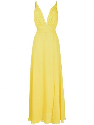 Вечерна рокля с v-образно деколте Blanca Vita жълто