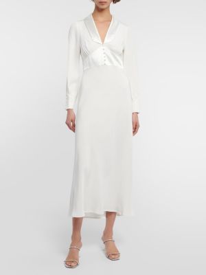 Копринена миди рокля Rixo бяло