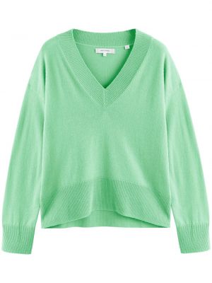 Vlněný svetr s výstřihem do v Chinti And Parker zelený