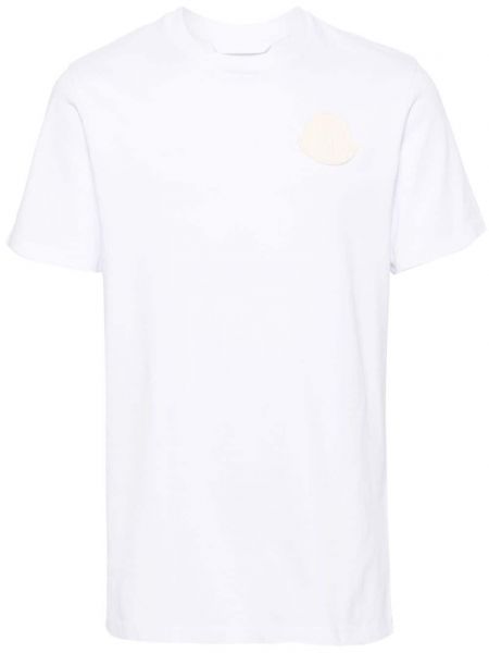Kokvilnas t-krekls Moncler balts