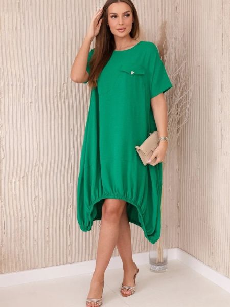 Oversize рокля с джобове Kesi зелено