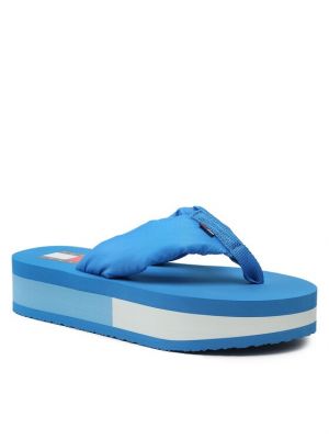 Sandale cu dungi Tommy Jeans albastru