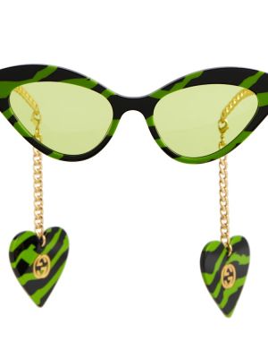 Слънчеви очила с принт с принт зебра Gucci черно