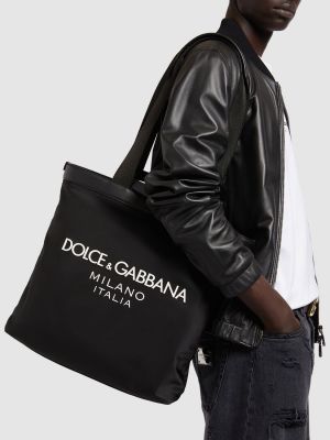 Nylon bevásárlótáska Dolce & Gabbana fekete