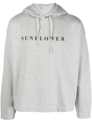 Kapučdžemperis ar apdruku Sunflower pelēks
