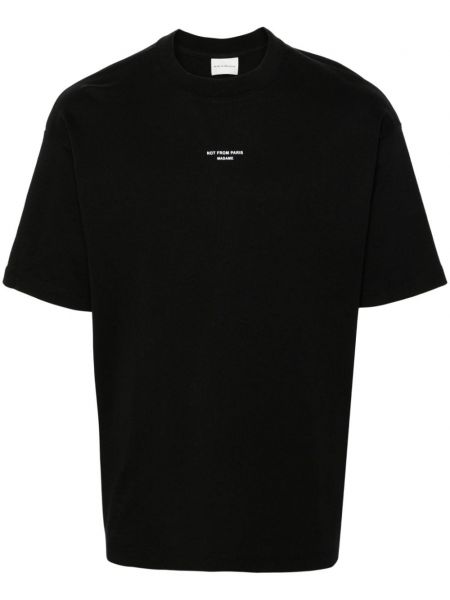 Βαμβακερή μπλούζα με σχέδιο Drôle De Monsieur μαύρο
