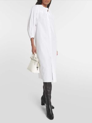 Robe mi-longue en coton Mm6 Maison Margiela blanc