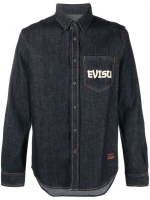 Dongeriskjorte Evisu blå