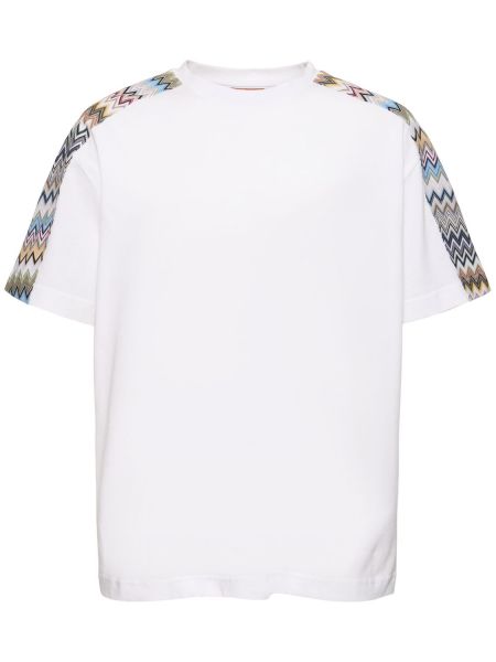 Bavlněné tričko jersey Missoni bílé