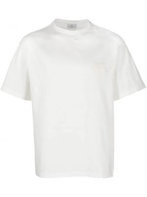 Pamučna majica s vezom Etro bijela