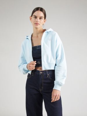 Relaxed fit džemperis su gobtuvu Calvin Klein Jeans mėlyna