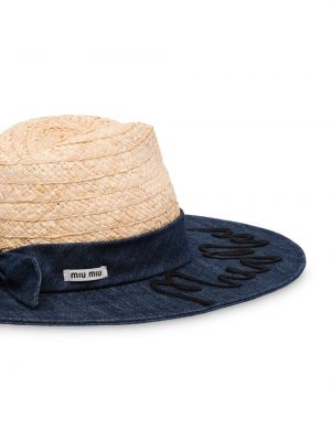 Sombrero con bordado Miu Miu azul
