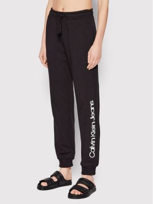 Αθλητικό παντελόνι Calvin Klein Jeans μαύρο
