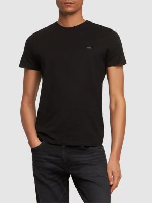 T-shirt di cotone in jersey Diesel nero