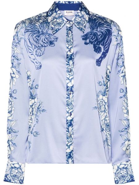 Σατέν πουκάμισο με σχέδιο με ρίγες τίγρη Blugirl